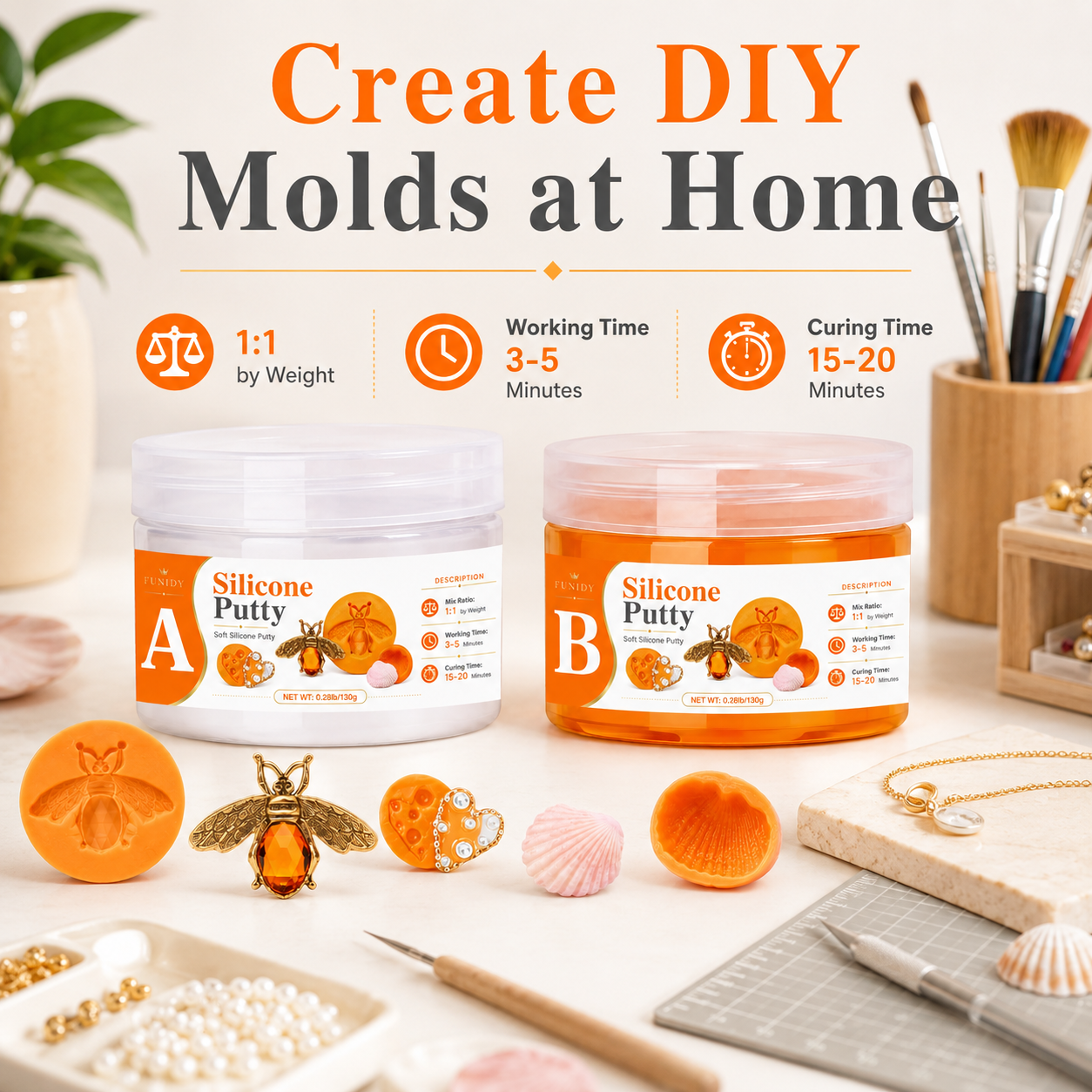 Soap Making Guide For Beginners - SILICONE PUTTY Making Kit, Fast Curing,