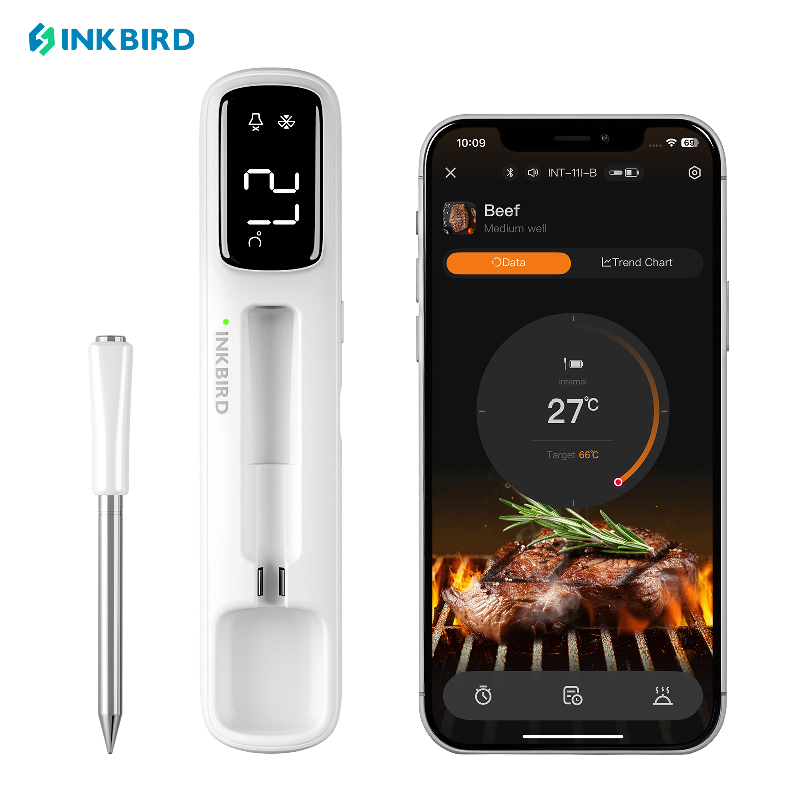 Soap Making Thermometer - INKBIRD INT-11I-B Mini Wireless Meat Thermometer,