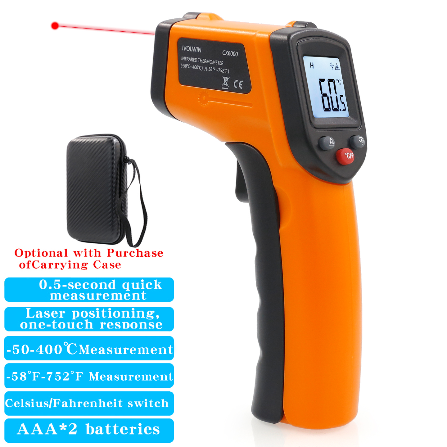 Soap Making Thermometer - Infrared Thermometer Industrial High-Precision Temperature Gun